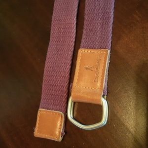 Royal Robbins Purple Vintage Cotton D-Ring Leather Belt
